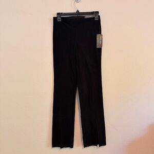 Bisou Black Front-Slit Pull-On Pants Boutique size 4 designer work business NWT